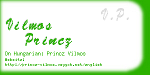 vilmos princz business card